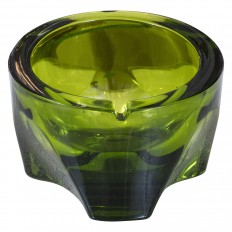 Petite modern form green Murano glass ashtray